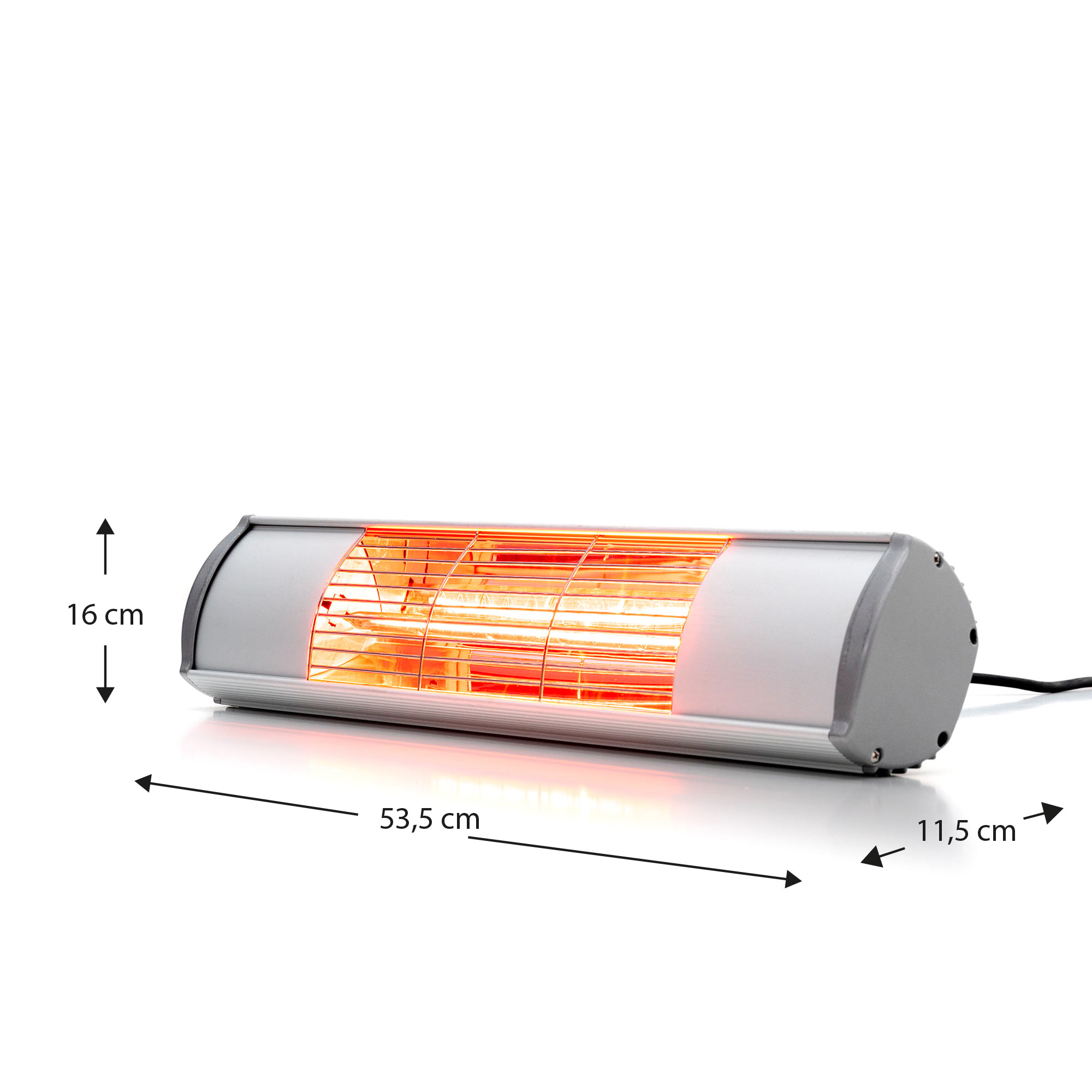 Calefactor infrarrojos 2000w kekai top 46x19x7,5cm
