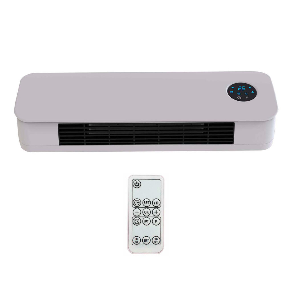 Calefactor de pared split color gris con mando a distancia 1000 / 2